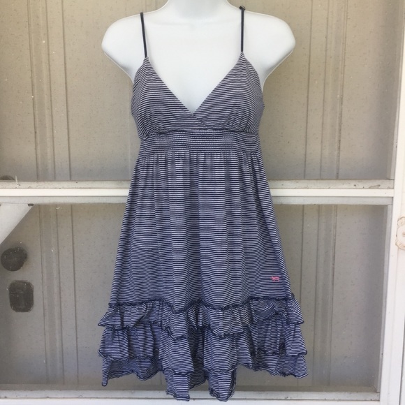 VS Pink Navy and White Dress with Ruffles - Picture 1 of 8